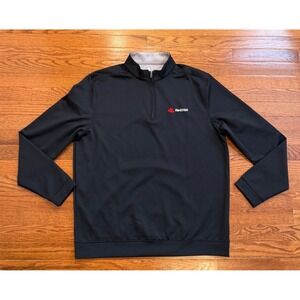 Johnnie-O 1/4 Zip Pullover Performance Shirt Mens Large Black Golf Logo Stretch